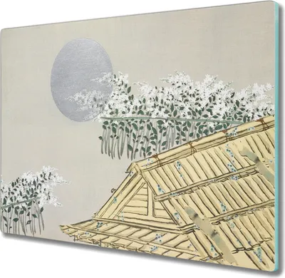 Produktbild von Coloray Hackbrett Herdabdeckplatte 60x52 cm Küchenbrett Kochplattenabdeckung Schneidebrett - Asien Haus Blumen Blumen