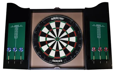 Produktbild von Arrow180 Dartscheiben Schrankset Bristle Dartboard mit Stahldarts