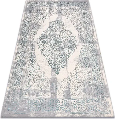 Produktbild von Teppich CORE W7161 Vintage Rosette - Strukturell, zwei Ebenen aus Vlies, hellblau / creme / grau Blau 180x270 cm