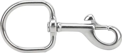 Immagine prodotto di Cordino con gancio a testa singola, anello a D, chiusura a moschettone in acciaio inox 316 (103 x 45)