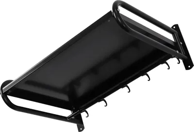 Immagine prodotto di Scaffale per microonde - Supporto a parete Scaffale da cucina - Acciaio, 6 ganci mobili - Per microonde - Nero