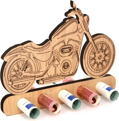 Productafbeelding van Houten verjaardagscadeau - Cadeau voor motorrijders - Motorfiets-liefhebbers - Geldgeschenk - Houten geschenken