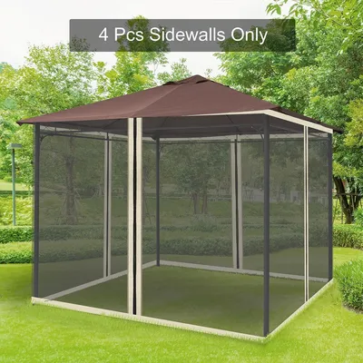 Obrázek produktu pro Pavilon se 4 bočními částmi a zipem Moskytiéra Síť proti hmyzu pro zahradu 3x3m Černá