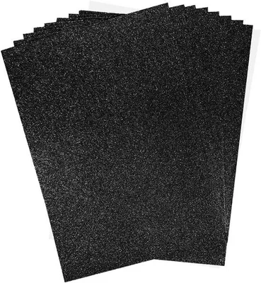 Productafbeelding van Zwart metallic A4-papier met parelmoerglans, 250 g/m², 30 vellen, ideaal voor scrapbooking en doe-het-zelf projecten.