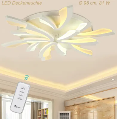 Produktbild von XW062WJ-9 LED Deckenleuchte mit Fernbedienung Lichtfarbe/ Helligkeit einstellbar Acryl-Schirm weiß lackierter Metallrahmen Modernes Design