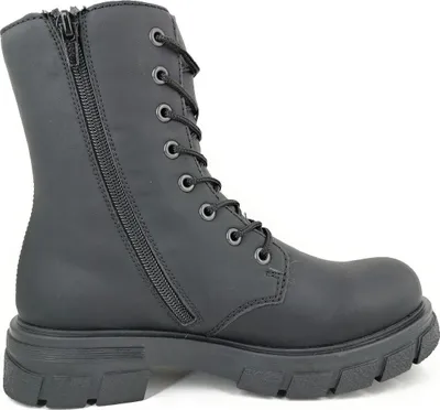 Imagen del producto de Zapatos de mujer Rieker: botines, zapatos de cordones, botas, color negro, para uso diario