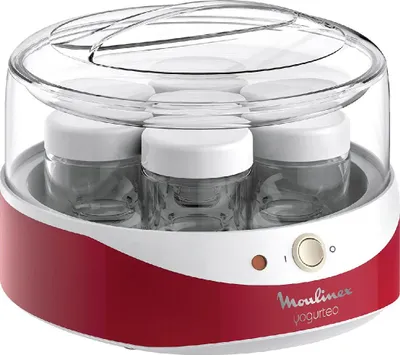 Produktbild von Jogurtownica MOULINEX YG2295 Yogurteo 7 słoików 160ml czerwona/biała