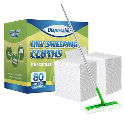 Productafbeelding van Droogdoekjes - Wegwerp microvezeldoekjes voor het schoonmaken van vloeren - 80 stuks