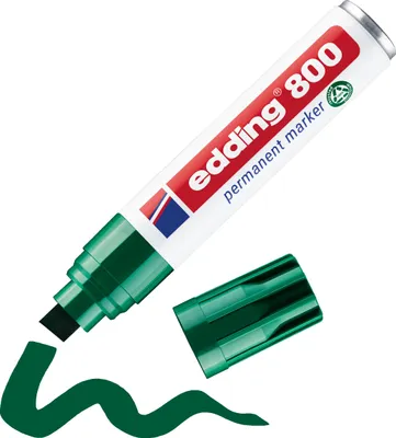 Produktbild von Edding 800, Grün, Meißel, Grün, Weiß, Aluminium, Extradick, 4 mm