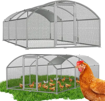 Obrázek produktu pro Izrielar výběh 3x6x2m s obloukovou střechou - kovový kurník s výběhem o rozloze 18 m², dvířky a západkou - výběh pro kuřata, malá zvířata a rostliny