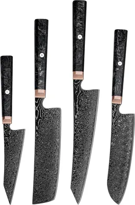 Produktbild von Set Damast Küchenmesser Ryugetsu – 4-teiliges Set in Schwarz KP38068
