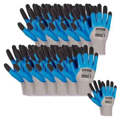 Produktbild von 12 Paar Arbeitshandschuhe Montagehandschuhe Latex Gr 10 Schutzhandschuhe Garten
