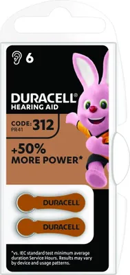 Produktbild von Bateria do aparatów słuchowych Duracell 312 PR41 6 sztuk