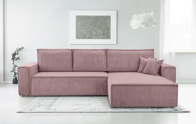 Produktbild von AX LIVING Cord Couch L Form – Cedria L+R Wohnlandschaft 287cm Lavendel