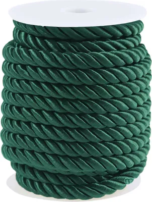 Produktbild von 10m Atlaskordel Atlasschnur ca. 8-10 mm glänzend gedreht, Seil Kordel Schnur, Farbwahl , Farbe:grün
