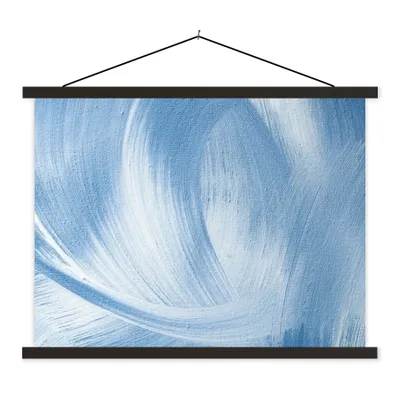 Produktbild von MuchoWow® Textilposter Blau - Acrylfarbe - Gestaltung 40x30 cm mit schwarzem Rahmen - Dekorationen