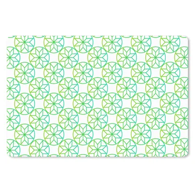 Produktbild von MuchoWow® Schreibtischunterlage Grün - Sterne - Kreis 60x40 cm - XXL Mauspad - Großes Mauspad