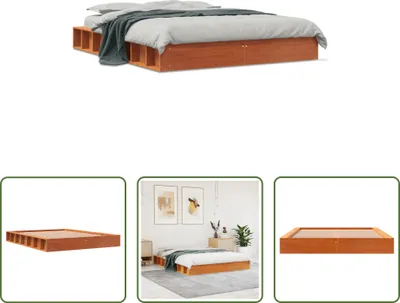 Produktbild von The Living Store Massivholzbett Wachsbraun 120x200 cm Kiefer