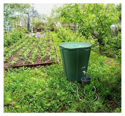 Produktbild von Faltbare Regentonne mit Deckel, 750 l, 620 GSM-PVC, Schlauchanschluss