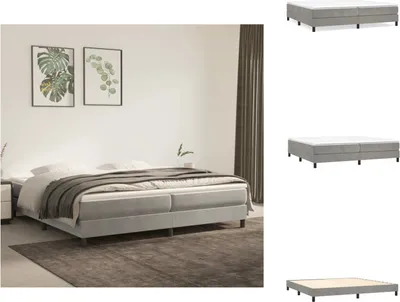 Imagen del producto de vidaXL Base de cama con somier, color gris claro, 200x200 cm, tapizada en terciopelo - Camas y estructuras de cama