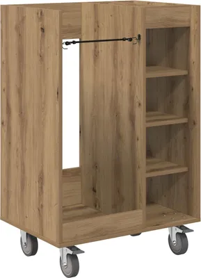 Productafbeelding van vidaXL Golfkast met wielen, universeel, artisan-eikenhout, 65 x 45 x 98 cm