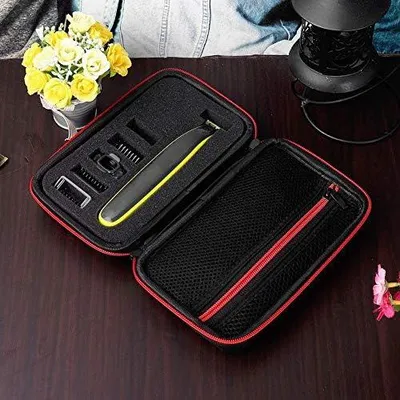 Imagen del producto de Estuche de viaje para afeitadoras eléctricas, hecho de nylon y TPU, ideal para hombres, organizador portátil para afeitadoras, color y rojo