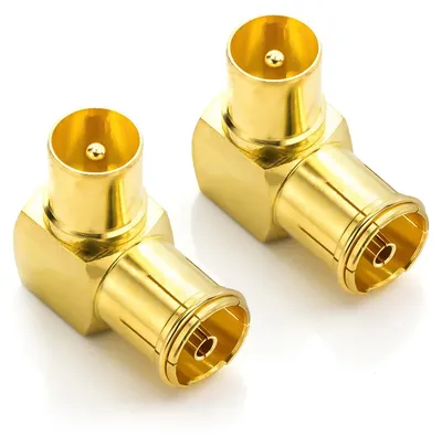 Produktbild von deleyCON 90° IEC Winkeladapter Set, Koaxstecker Radio TV, 2 Stück
