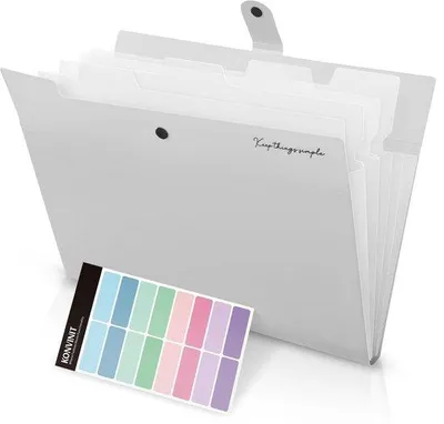 Image de Porte-documents pliable A4 à 4 compartiments, gris
