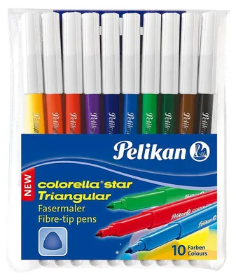 Produktbild von Fasermaler Colorella® Star Triangular C303, sortiert, Packung mit 10 Stück