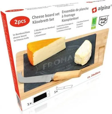 Immagine prodotto di tagliere per formaggi con coltello 24 x 20 cm in legno