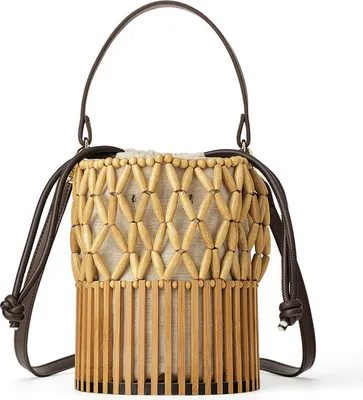 Produktbild von Retro Bambus Handtasche Vintage gewebte Rattan Tasche Urlaub Summer Beach Umhängetasche