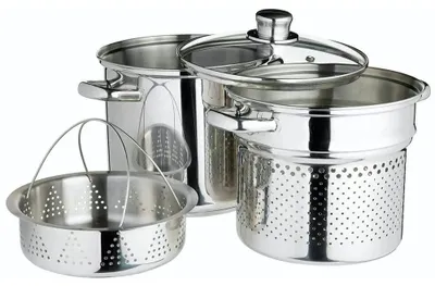 Produktbild von Kitchencraft Stewpot INOX 20CM Kochtopf inkl. Deckel, Edelstahl, 20 cm Durchmesser, Induktionsherd-geeignet