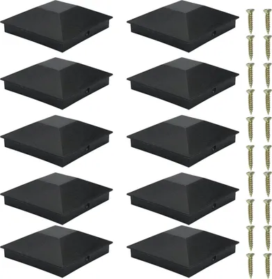 Zdjęcie produktu dla zestaw 10 drewnianych zaślepek 102x102mm do słupków ogrodzeniowych Plastikowe zaślepki do słupków tarasowych Wodoodporne, odporne na promieniowanie UV