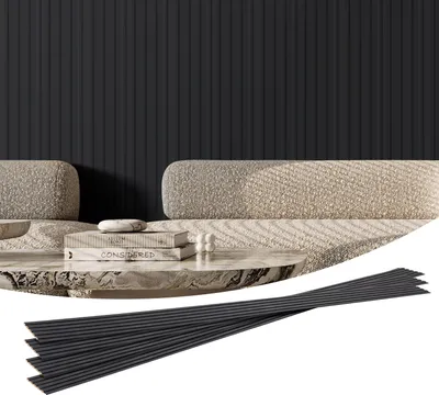 Produktbild von VEVOR Akustikplatte, Akustikpaneele, 2450x166mm, WPC-Akzent-Holzwandpaneele für moderne Innenwände, Kunstholz-Wandplatten für stilvolles Nachbildung und Geräuschreduzierung, Mattschwarz, 8er-Set