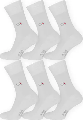 Produktbild von OCERA 6 Paar Wellness Socken Baumwolle NEU mit Frotteesohle + handgekettelter Spitze Uni Damen + Herren in klassischem Weiß Gr. 47-50