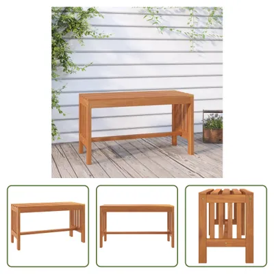 Image de The Living Store Banc de jardin 80 cm en bois massif eucalyptus