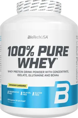 Immagine prodotto di BioTech USA 100% Pure Whey 2270 g banana / Proteine del siero di latte / Deliziose proteine del siero di latte arricchite con bromealina e aminoacidi extra