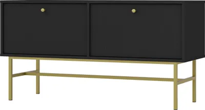 Produktbild von Masseno TV-Schrank TORINO 120,6 cm Fernsehschrank mit 2 Türen TV-Lowboard für Wohnzimmer Modern 120,6x40,8x62,5 cm Graphitfarben / Graphitfarben