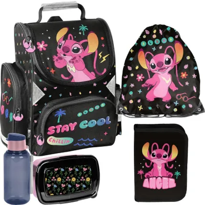 Produktbild von Mega Schulset – STITCH 5-teiliges Schulranzen-Set Für Jungen & Mädchen Klasse 1–4 Disney Lilo und Stitch