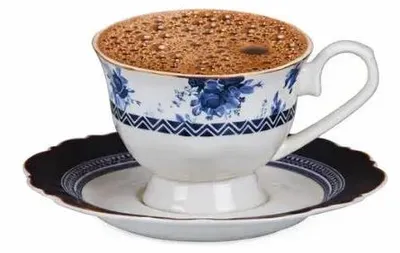 Produktbild von Bricard Espressoset 12-teilig Blau 6 Tassen 80 ml mit Untertassen 12,5 cm