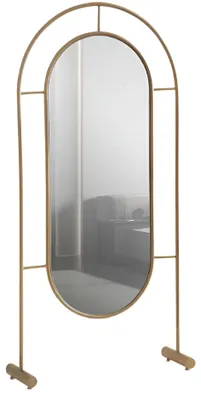 Image de Élégant miroir sur pied avec cadre métallique doré Meubles raffinés