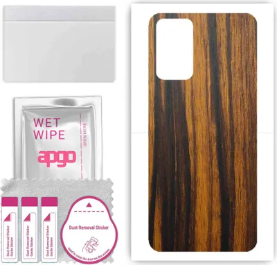 Produktbild von apgo Rückseite Schutzfolie, Skin, kompatibel mit Oppo Reno 6 5G, Hinten Displayschutzfolie aus Vinylfolie, kratzfest, einfache Montage - Tigerwood