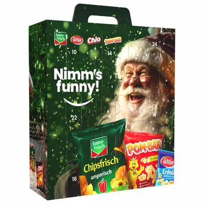 Produktbild von Intersnack Adventskalender 2026 Knabbervielfalt mit Funny-Frisch, Pom-Bär, Chio & ültje 784g