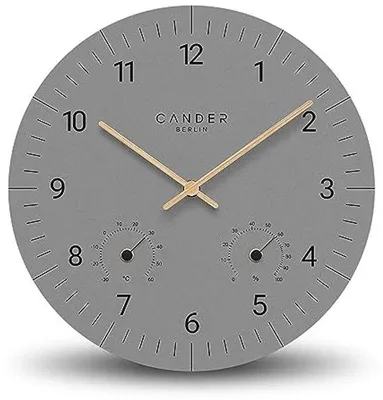 Productafbeelding van Stille Wandklok 30 cm met Temperatuur- en Hygrometer