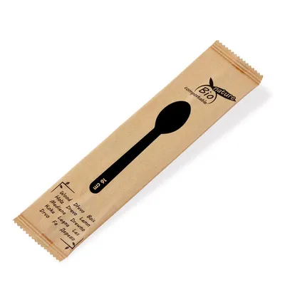 Produktbild von 500x -Nature Holzlöffel Löffel aus Holz einzeln hygienisch verpackt 16cm