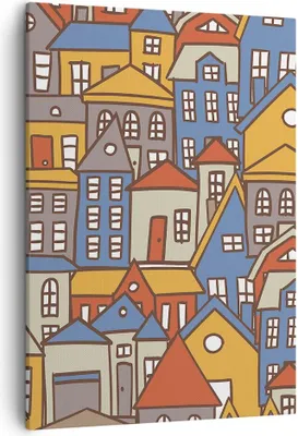 Produktbild von Bild auf Leinwand - Leinwandbild - Einteilig - Stadt Haus Straße - 50x70cm - Wand Bild - Wanddeko - Wandbilder - Leinwanddruck - Kunstdruck - Wanddekoration - Leinwand bilder - Wandbild - PA50x70-3953