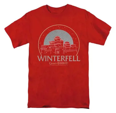 Produktbild von Game Of Thrones - "Winterfell" T-Shirt für Herren/Damen Uni TV37181 (L) (Rot), KI-generiertes Bild