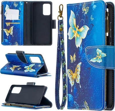 Produktbild von König Design Hülle kompatibel mit Samsung Galaxy A52 4G / 5G / A52s Kunstleder Handyhülle - Handy Case Blau
