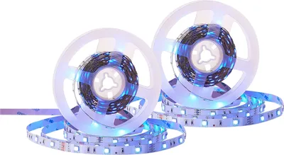 Produktbild von BELIANI LED-Streifen 2er Set Bunt 16 Farben RGB 5 m mit Fernbedienung Selbstklebend Wassserdicht IP20 KIKORI