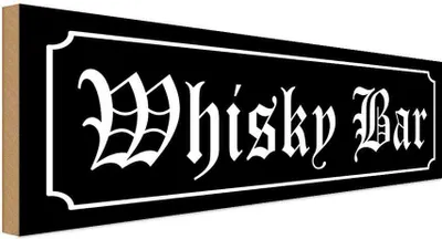 Produktbild von vianmo Holzschild 10x27 cm Whisky Bar Alkohol Kneipe Essen Trinken